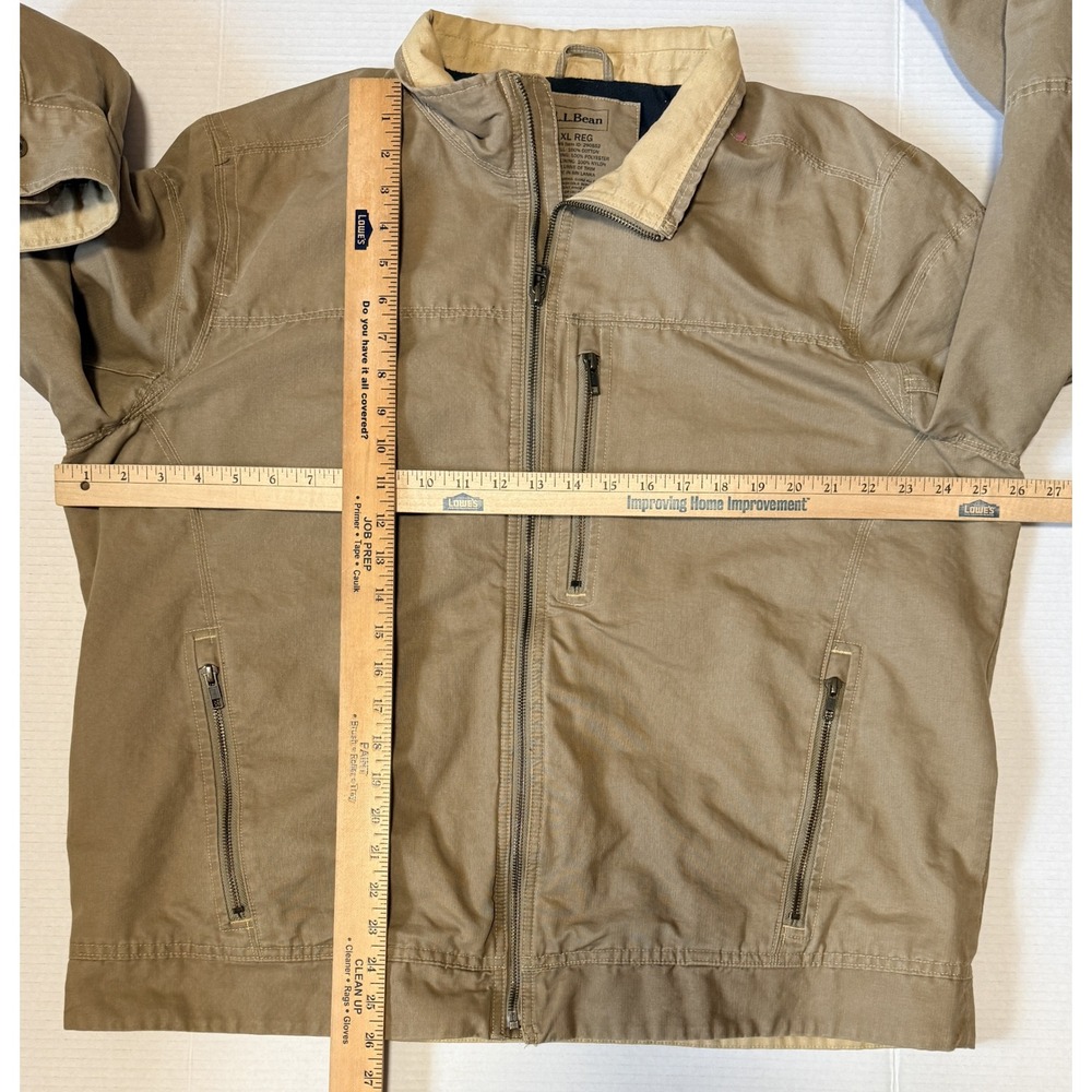 LL BEAN - Men's Jacket - Canvas Fleece Lined Bomber 290562 - X-Large Reg XL - Picture 4 of 5